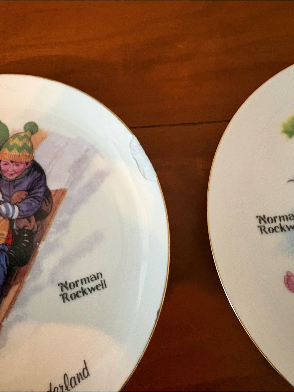 Norman Rockwell Four Seasons Collector Plates Set of 4 Vintage Taiwan